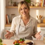 sarai rodriguez lecuna con un plato de comida