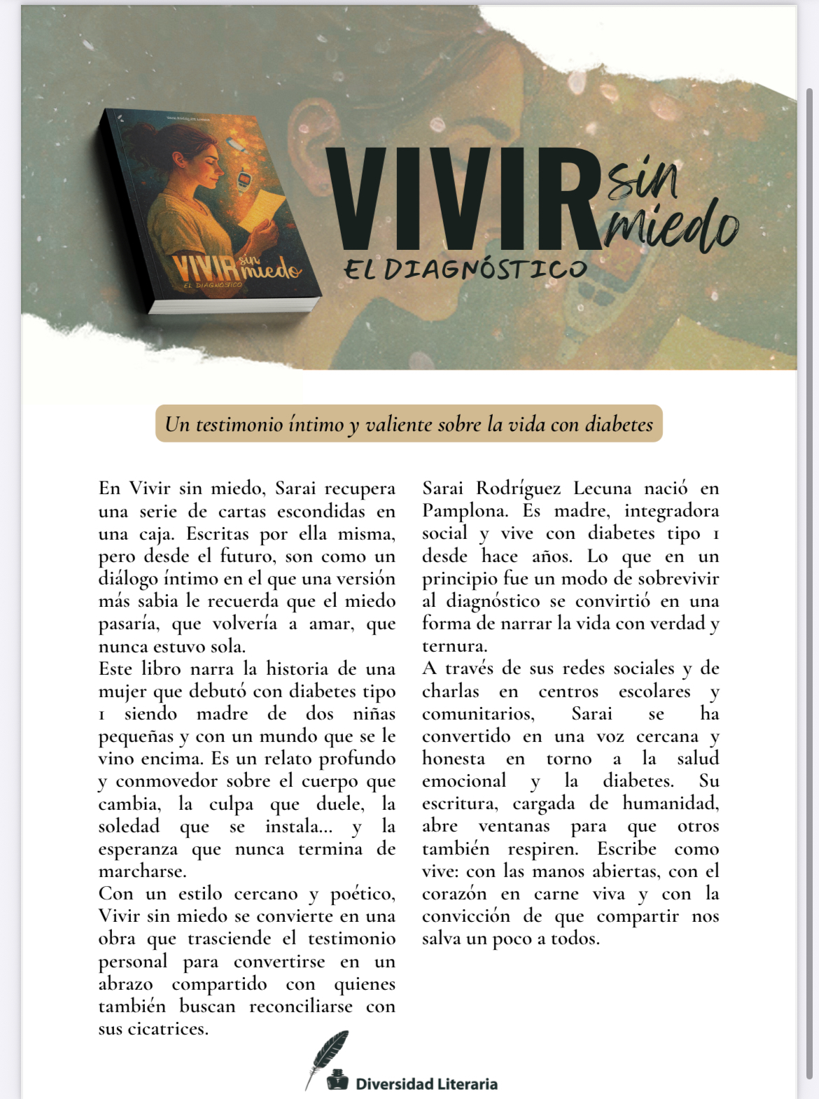 imagen de la presentacion del libro vivir sin miedo